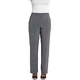 Briggs New York Women's Flat Front Pull on Pant With Slimming Solution (Regular & Short Length)