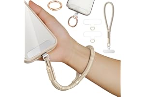CASECOND Phone Wrist Strap Lanyard Hand Universal Adjustable Phone Finger Grip Wristlet with 3 Patches Tether Anti Theft for iPhone 16 Pro Max 15 14 Charms for Keychain USB Flash Drive Wallet ID Name Tag Camel