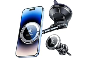 【2025 Military-Grade】VANMASS for MagSafe Car Mount【Upgraded Strongest Magnetic&Suction】Phone Holder Cell Stand for Dashboard Windshield Vent,Tesla Truck Cradle for iPhone 17 Pro Max 16 15 14 13 12 Air