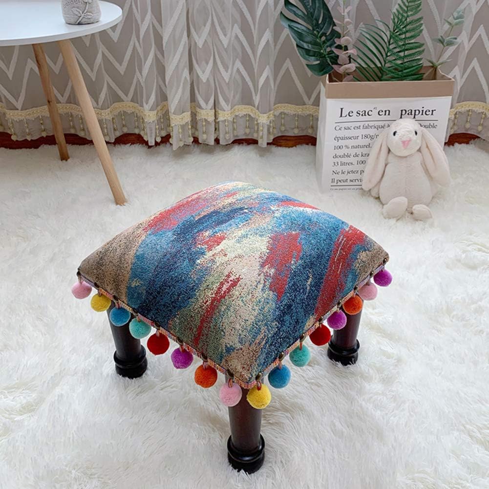 APAN Reposapiés Cuadrado con Forma de Cubo,otomanos Hechos a Mano de