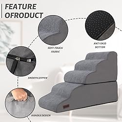 Dog Stairs and Ramp for High Bed, 5-Step Dog Steps
