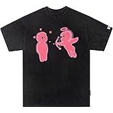 Vamtac Vintage Graphic Shirts Mens Oversized Tees Love Arrow Grunge Half Sleeve Y2K Boxy Baggy T Shirt Men