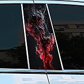 AuMoHall 2 PCS Cloud Pattern Car Center Pillar Stickers Personalized B Pillar Sticker Car Vinyl Decals for Vehicle Exterior Decoration, Red