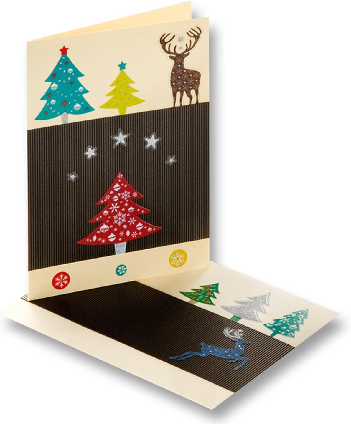 Folia 1412 Glitter Sticker Christmas 10 x 23 cm, 5 sheets, Assorted, Mehrfarbig - Image 4