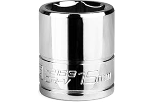 Capri Tools 15 mm Shallow Socket, 1/4-Inch Drive, 6-Point, Metric