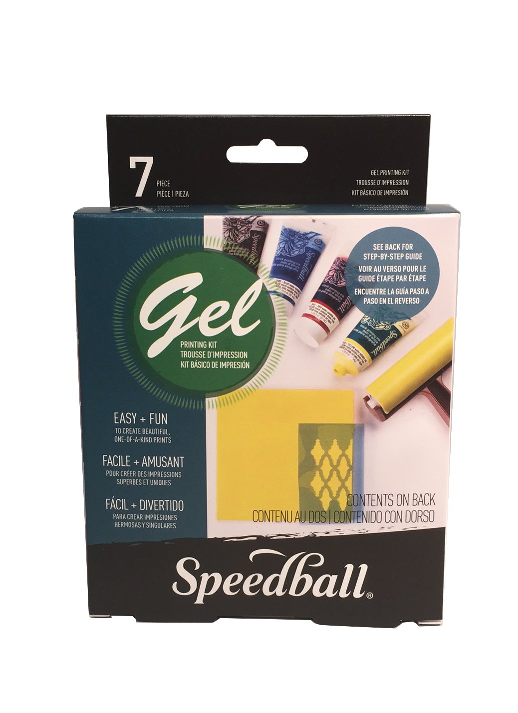 Speedball Monoprinting Starter Kit, Gel Printing Plates, Water-Soluble Block Printing Ink, Soft Rubber Brayer, Block Printing Ink Retarder, Printmaking Gift, Arts Craft Tool, Supplies, Monotype Print
