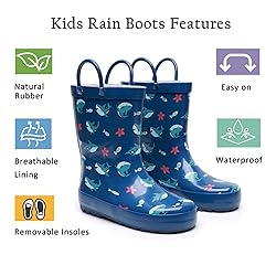 LANCDON Toddler Rain Boots for Boys and Girls