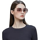 Vanolu Vintage Ovesized Hexagon Sunglasses With Self-Makeup Effect Tinted Nylon Lenses Glasses UV400 Protection Sun Glasses