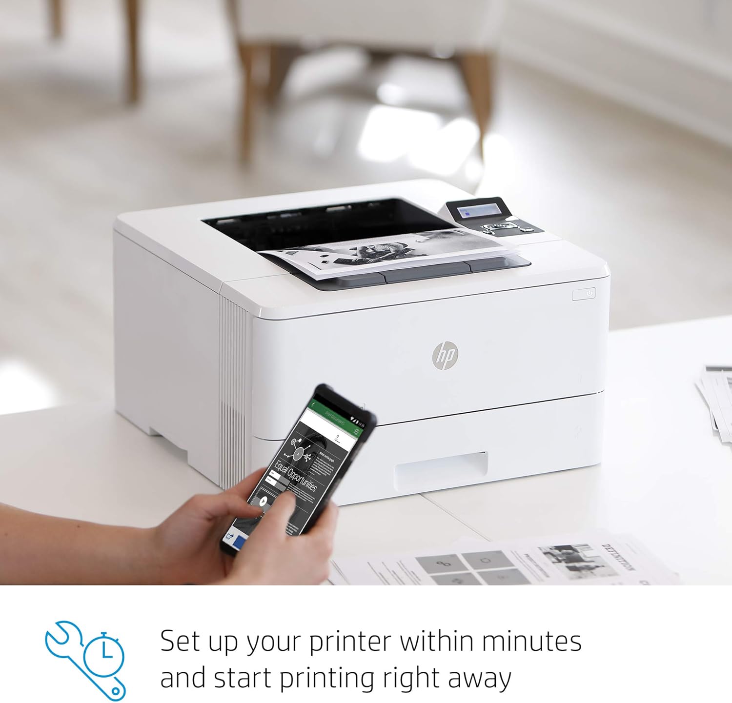 HP LaserJet Pro M404dn Monochrome Laser Printer with Built-In Ethernet & Double-Sided Printing, Works with Alexa (W1A53A): Electronics
