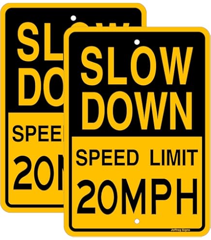 Speed Limit 20 MPH Sign, 12x18 Inches, Rust Free .063