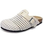PEPPEP COLLECTION Women's Mesh Fisherman Clog Sandals with Adjustable Buckle, Faux Suede Upper, Memory Foam &amp; Suede Footbed, Shock-Absorbing Bottom