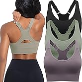 Advilofa Sports Bras for Women 3 Pack,High Support Racerback Sports Bra Adjustable Straps,High Impact Padded Workout Bras