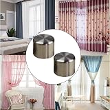 Jcassan 2 Pcs Curtain Rod Covers Ends Finials Stainless Steel Color view 8