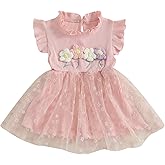 6M-4T Baby Girl Dress 3D Flower Lace Tulle Dresses Princess Dress Toddler Dresses Little Girls Summer Clothes