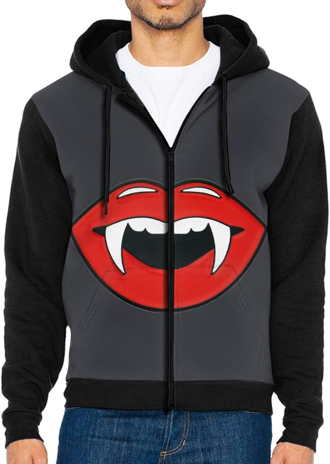 Smiling Mouth Black hoodie / men's longsleeved sweatshirt