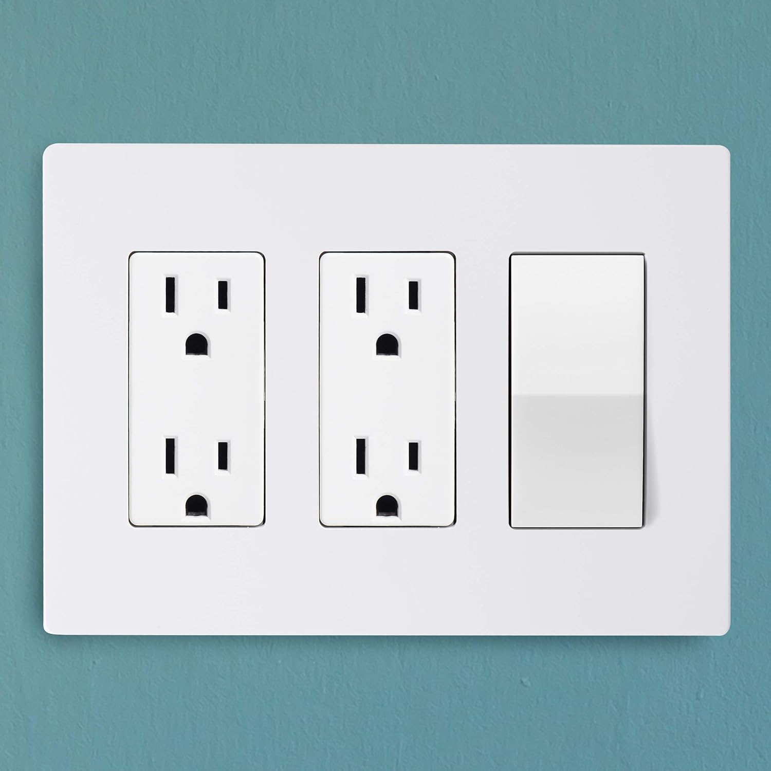 Bates- Screwless Decorator Wall Plates, Three Gang Switch Plate Covers, 3 Pack, Screwless Wall Plates 3 Gang, White Switch Plate Covers, Switch Cover Plate, Wall Switch Cover, Electrical Outlet Cover - - 