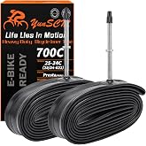 700C Heavy Duty Bike Tubes 700x25C/28C/32C/34C FV80 Bike Tubes 2-PCS | 700C Bicycle Inner Tubes Premium Butyl Rubber Compatible with Road, Gravel, Hybrid Bike Tire Tubes Presta Valve