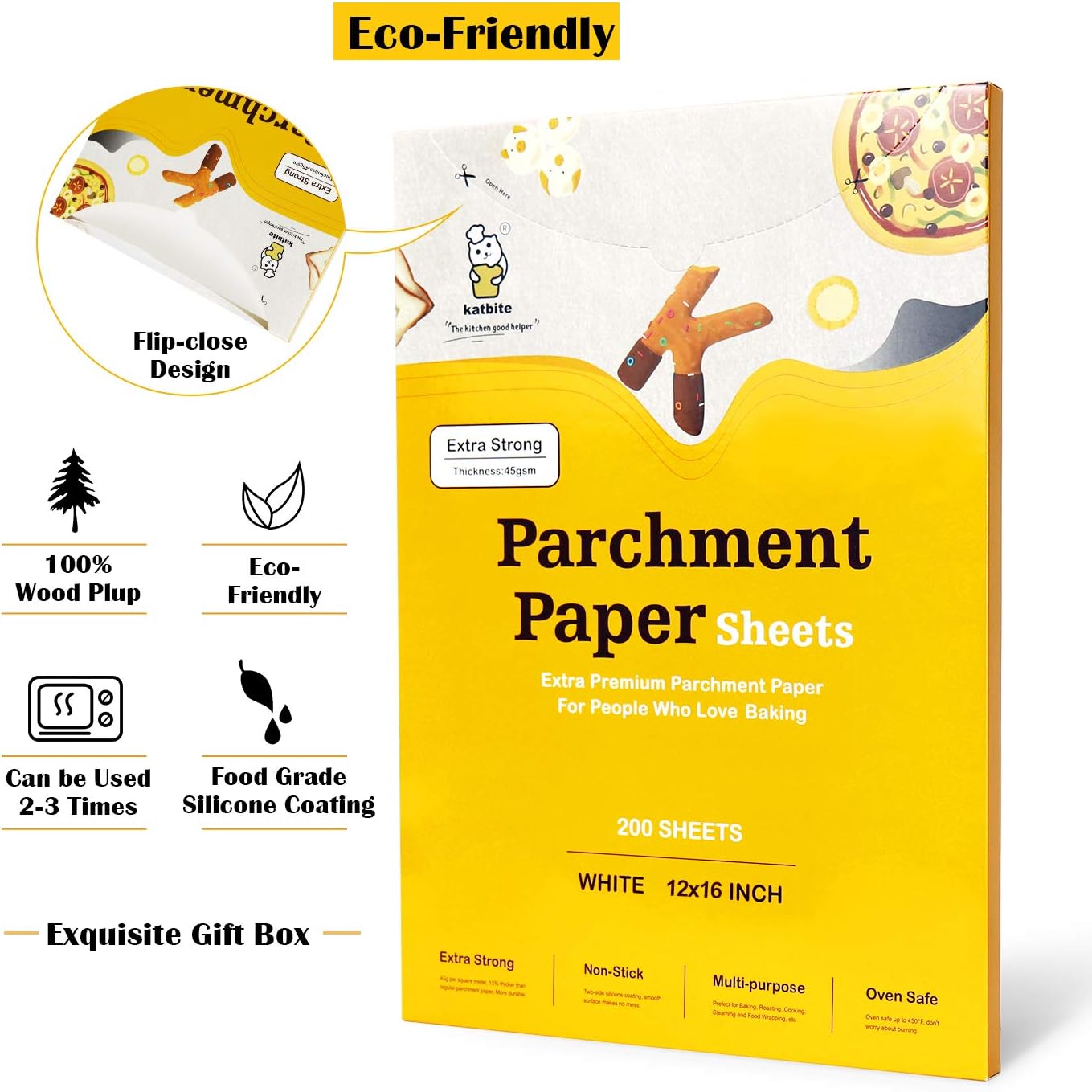 Katbite Baking Paper Heavy Duty 200 PCS, 12 x 16 Inchs (30x40cm) Greaseproof Paper Sheets - Image 5
