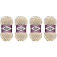 55% Cotton 45% Acrylic Yarn Alize Cotton Gold Thread Crochet Hand Knitting Art Lot of 4skn 400 gr 1444 yds (1-Cream)