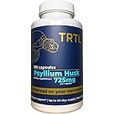 TRTL Psyllium Husk Capsules – 120 ct | Fiber Supplement for Gut Health Support & Digestive Regularity | Packaged & Tested in USA, Non-GMO | 2.2g Fiber per Serving