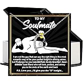 Chiside To My Soulmate Necklace For Women, Wife Necklace From Husband, Christmas Valentines Birthday Gift For Wife, Funny Gifts For Girlfriend, Anniversary Necklaces With Message Card For Soulmate