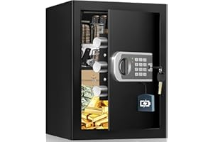 POVANJE 2.6 Cu ft Large Fireproof Safe Box For HOME USE, Home Safe Fireproof Waterproof with Combination Lock and Key, Digital Security Safe Box for Firearm Documents Medicine Money