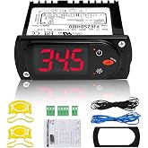 PJEZS0H100 Temperature Controller Digital Thermostat Controller 115V with Temperature Sensor Probe &amp; 2 NTC Probes Fit for Carel and All Refrigerator Types