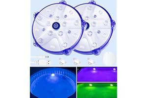 LanPool Rechargeable Floating Pool Lights, Submersible Led Pool Lights for Inground Pool with Magetic, Underwater Pool Lights for Above Ground Pools Waterproof, Floating Hot Tub Lights for Spa-2PCS