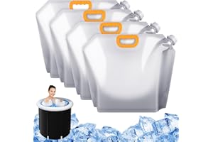 Hiitytin 4 Pcs Ice Bath Bags Reusable, 10L Cold Plunge Ice Bags Portable Bathtub Freezer Water Bags Ice Bath Water Chiller Cold Plunge Tub Accessories Ice Barrel Cold Therapy