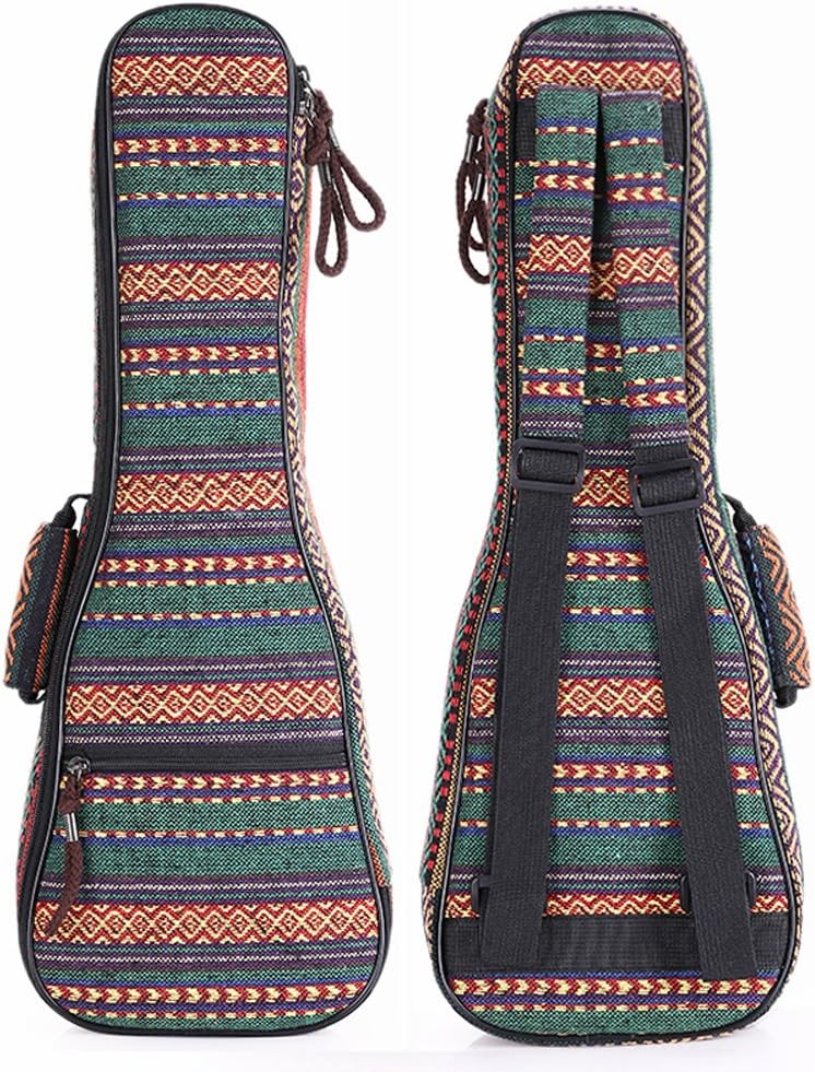 ZEALUX Seriers Of Bohemian style Adjustable Shoulder Strap 10MM Sponge Fill Ukulele Case Bag & Uke Case (23/24 in, Bohemia-D)