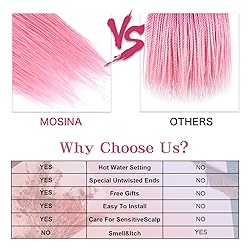 MOSINA Pink Crochet Hair For Black Women,Senegalese