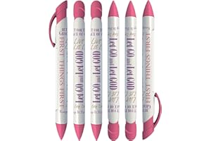 Greeting Pen Serenity Prayer Rotating Message Inspirational Christian Presents Pen w/4 Uplifting Bible Verse Messages Faith-Based Encouragement for Recovery and Thoughtful Giving– Pink -6 Pack (36029)