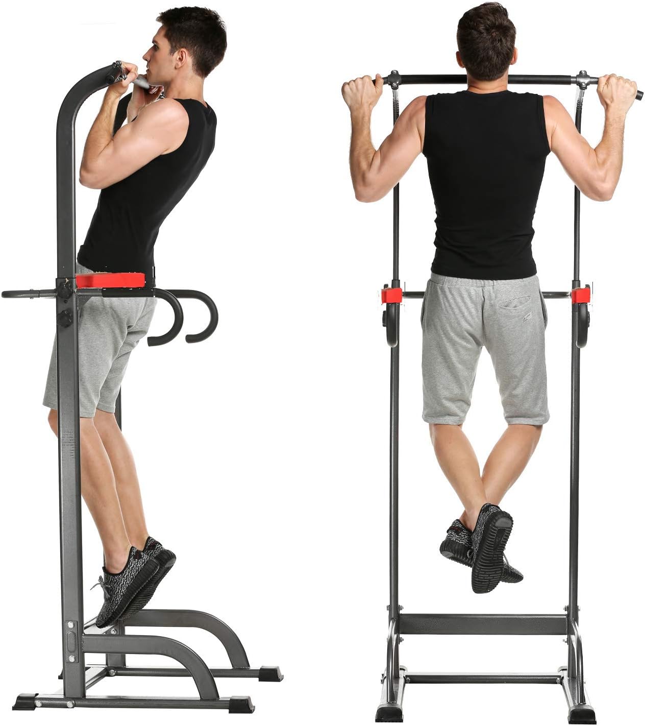 Power Tower, Heavy Duty Dip Station,Home Gym Adjustable Multi-Function Fitness Equipment Pull Up Bar Stand Workout Station[US Stock]