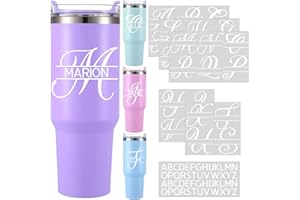 JANLAUGH 10 Sheets Personalized Split Letter Stickers for Water Bottles Christmas Crafts Waterproof Vinyl Name Decals for 30 40 oz Tumbler UV DTF Cup Wraps Custom Stickers for DIY Helmet Laptop(White)