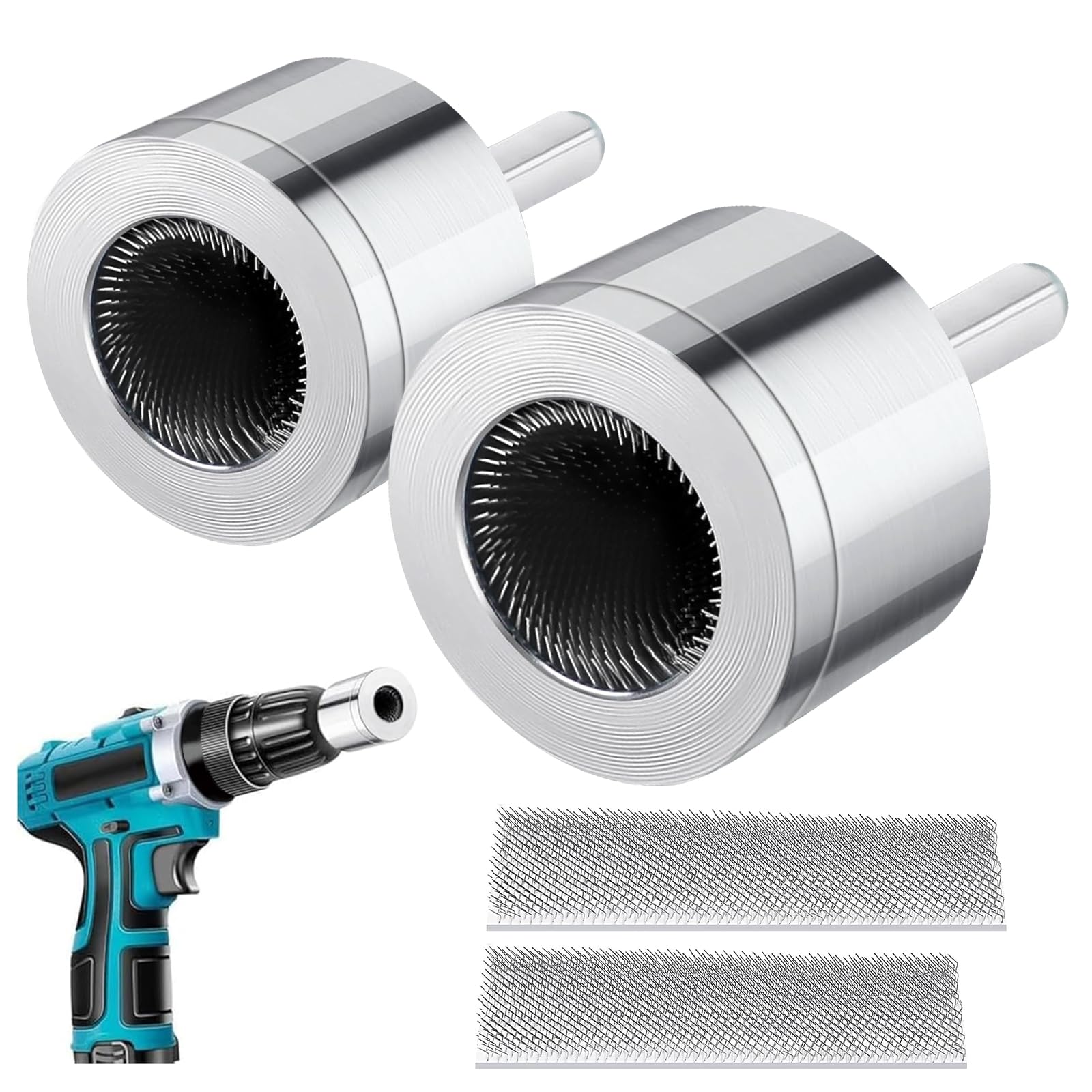 4Pack Copper Pipe Cleaner 15+22mm Drill Tube Cleaning Brush with Replaceable Brush Electric Drill Pipe Cleaner Metal Copper Pipe Cleaner Pile Head Cleaner Brush for Electric Drill Bit