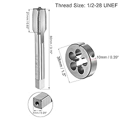 uxcell 1/2-28 UNEF Tap and Die Set with 38mm Round