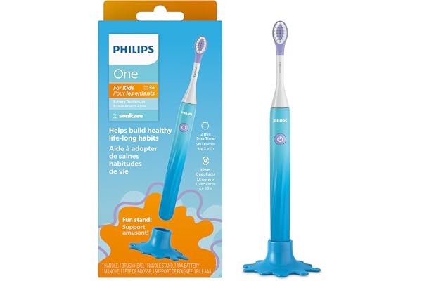 Philips One for Kids by Sonicare Battery Electric Toothbrush, Blue, HY1130/02