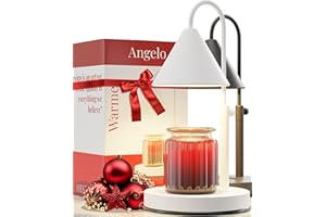 HESTIA CANDLEWARMER Hestia Angelo Candle Warmer, Adjustable Lamp for Large Yankee Candle Large Jar & 3 Wick Candles, Top Overhead Warmers, 110V, Electric Light Melter with Shade, Candle Warming Lamps, (White, Dimmer)