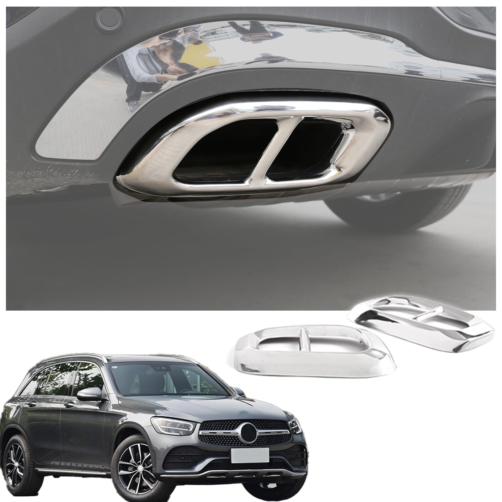 Photo 1 of *USED*
Stainless Steel For Mercedes Benz GLE 350 GLE 450 GLC GLS W167 X253 X167 2020-2025 Car Exterior Muffler Exhaust Pipe Tail Cover Trim Accessories (Polish silver)