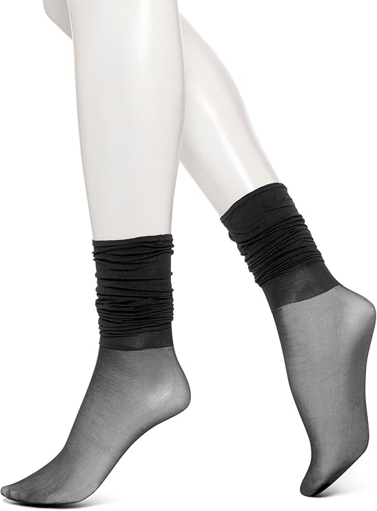 Hue Women's Slouchy Anklet Socks, Black, Medium at Amazon Women’s