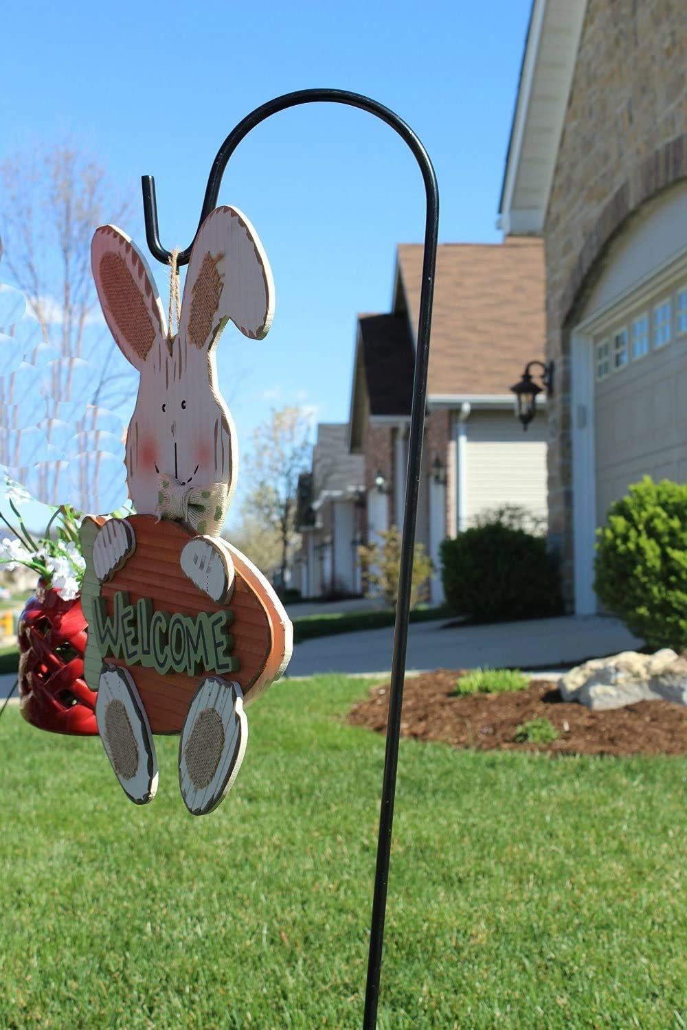 shepherd hooks for flowers on Patio Lawn Garden Shepherd Hooks 35 Inches Anti Rust Durable Strong Outdoor Hooks Bird Feeder Pole For Lights Plants Flowers Pack Of 2 Gardening