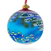 Claude Monet's 1907 'Water Lilies' Masterpiece Glass Ball Christmas Ornament 4 Inches