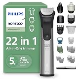 Norelco Philips All-in-One 7000 Series 22-Piece Trimmer - Electric Shaver and Clipper for Face, Beard, Head & Body, Self-Sharpening Full Metal Blades, 28 Length Settings (0.5-16 mm), MG7975/49