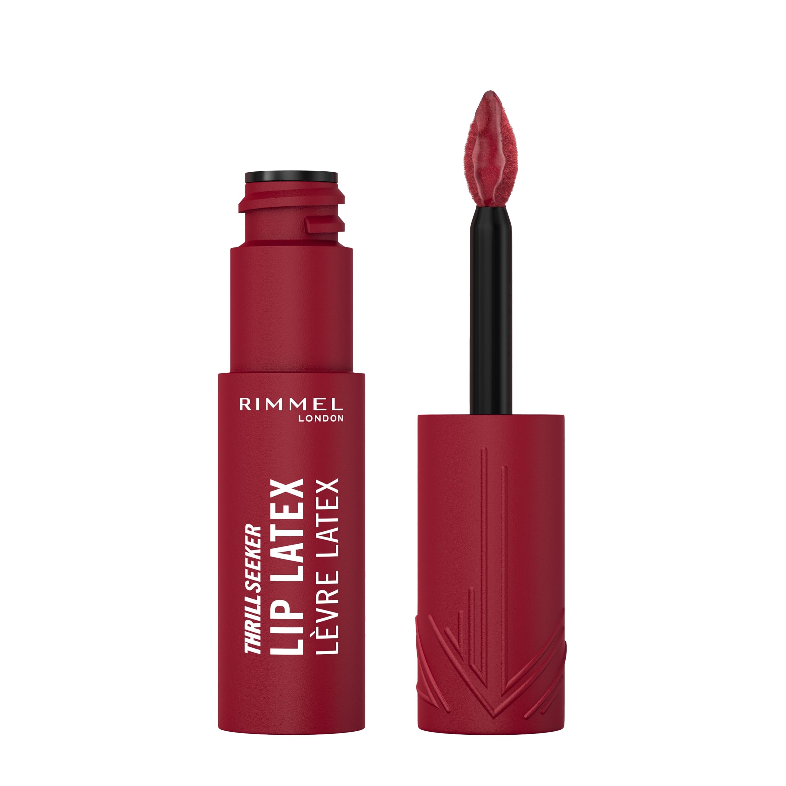 Rimmel Thrill Seeker Lip Latex, 450 Majesty, Ultra-Smooth Finish, Lasts All Day, Transfer-Proof, Infused with Aloe Vera, Hyaluronic Acid and Vitamin E, Diamond-Like Shape Applicator, Vegan