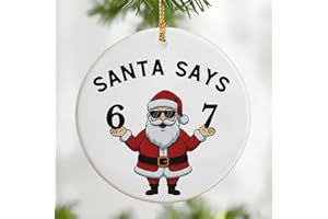 DUJITODOH 67 Christmas Ornaments 2025 | Funny 6 7 Ornament | 2025 Slang Christmas | Funny Teen Grandkid Ornament | Gen Alpha Xmas Gift | 67 Gifts | Stocking Stuffers for Teens
