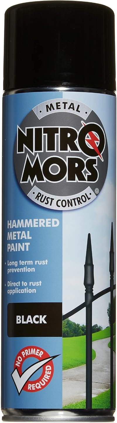 Nitromors Anti-Rust Hammered Finish Metal Spray Paint 500 ml Black