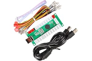 EG STARTS Zero Delay USB Encoder to PC LED Joystick Set Compatible LED Arcade Joystick DIY Kit Controller Part Mame Games (5Pin Cable + 10x 3Pin 2.8mm Wire)