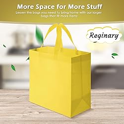 Reginary Reusable Totes Bags - 100 Pcs Non Woven