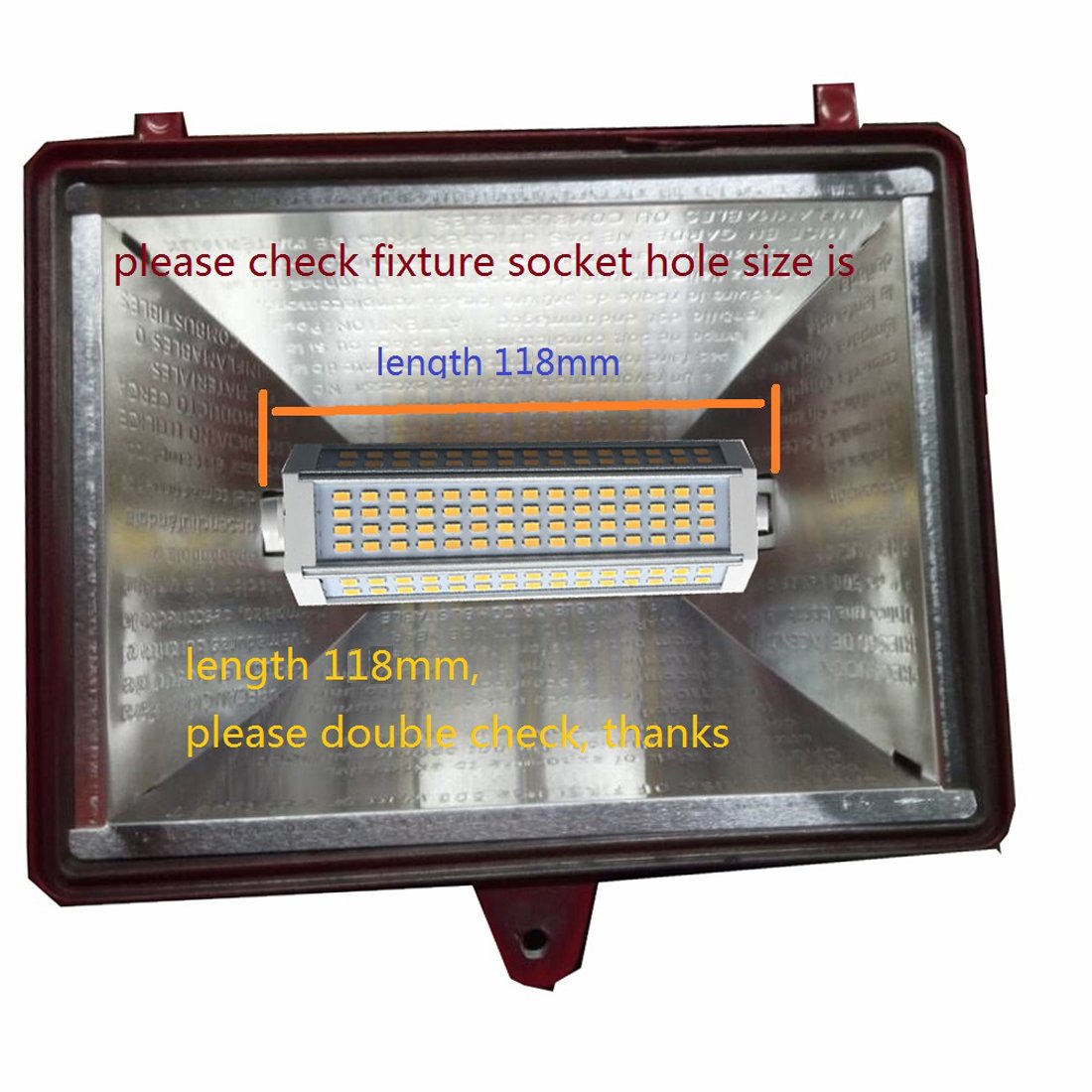 R7S LED J118 118mm Dimmable Bulb 30W Warm Light 3000k AC120V 3000LM Double Ended J LED Floodlight for R7S 200W 300w 400w Halogen Replacement (3000k Warm Light)
