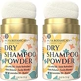 Nuva Botanicals Non Aerosol Dry Shampoo Powder with Biotin - Lavender Extract and Korean Ginseng - Volumizing Travel Size (0.42 oz, 2 Pack) - Gifts for Her